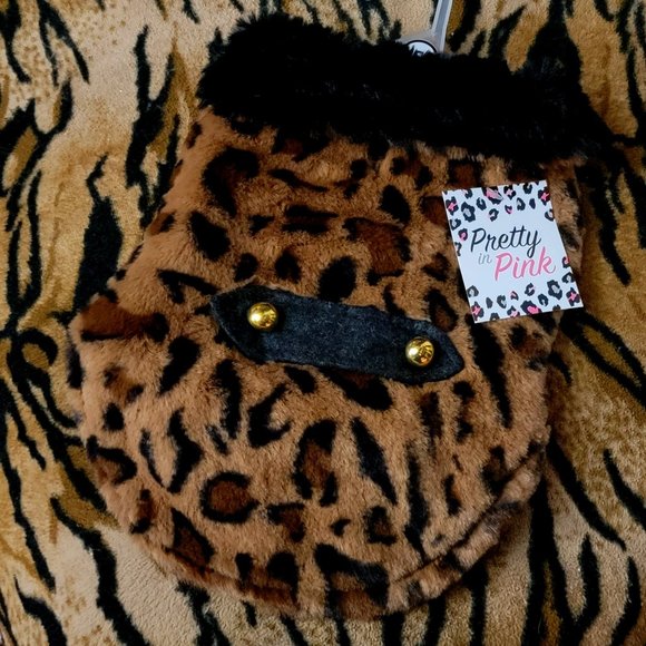 Pet Coat Sweater Dog or Cat Plush Animal Print xs sm med ea. New w/ Tag!